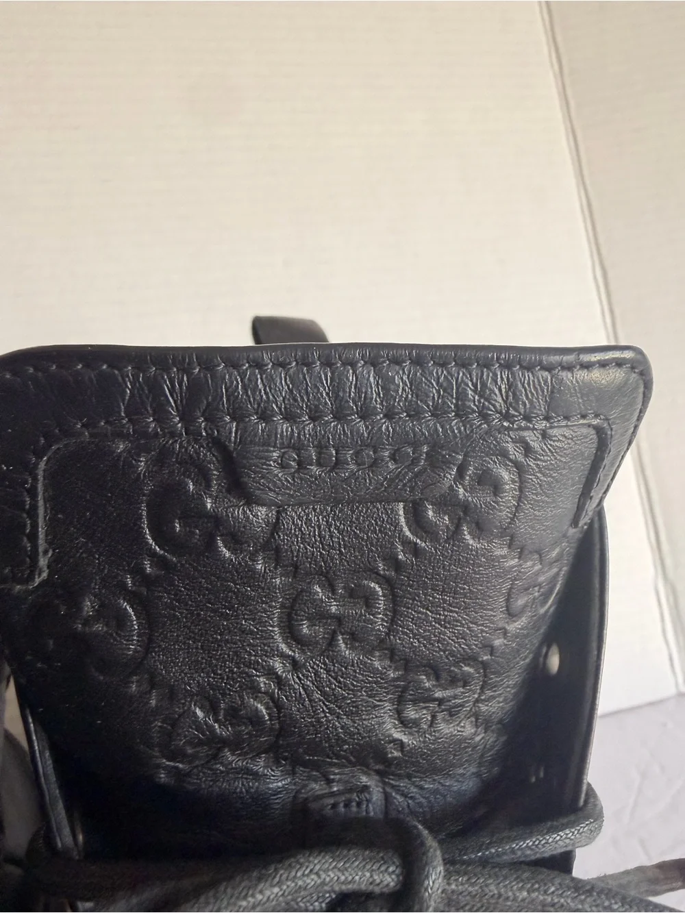 Gucci Black Embossed Leather Duck Boot